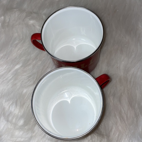 Pair of Enamel Tin Chili Mugs by Dat’l Do It - Picture 3 of 6